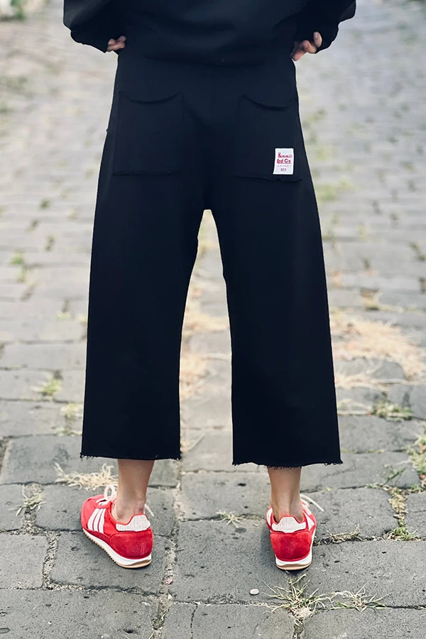 Frenchie Crop Track Pant - Black