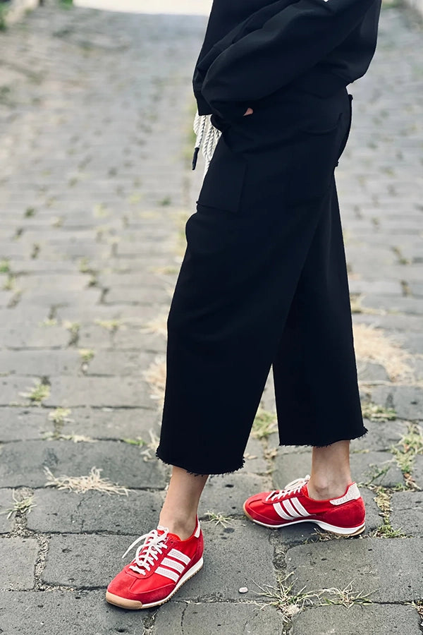Frenchie Crop Track Pant - Black
