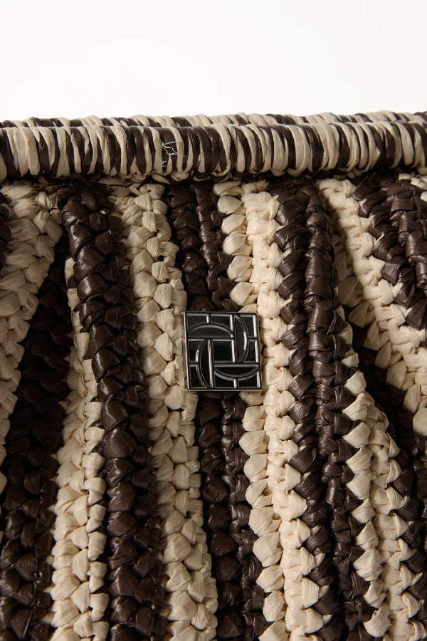 Rosa Woven Clutch - Chocolate Stripe