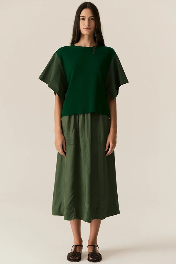 Henri Drawcord Skirt - Green
