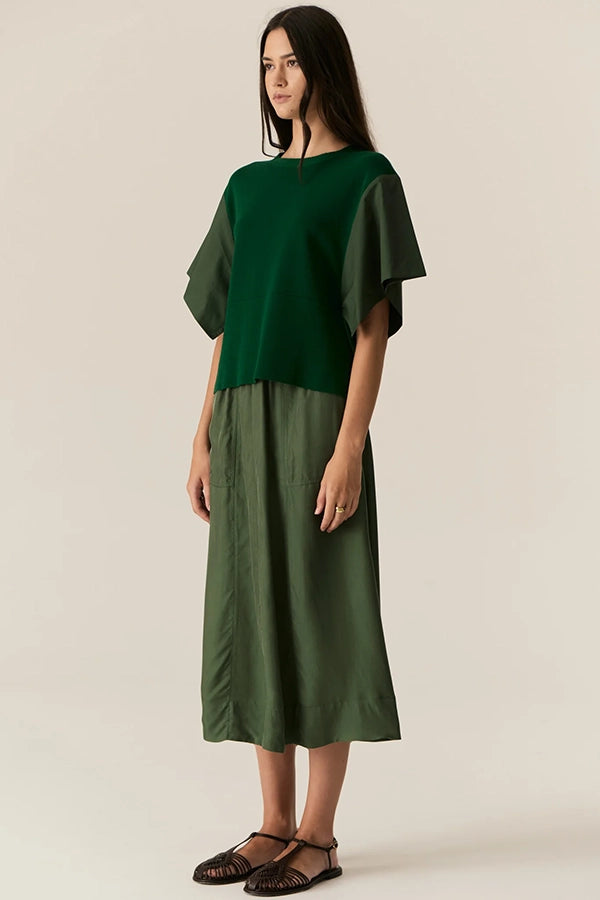 Henri Drawcord Skirt - Green