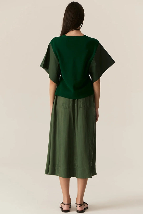 Henri Drawcord Skirt - Green