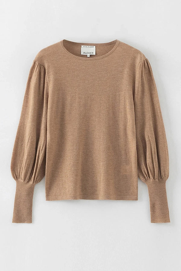 Cashmere Blend Bell Sleeve Top - Spice
