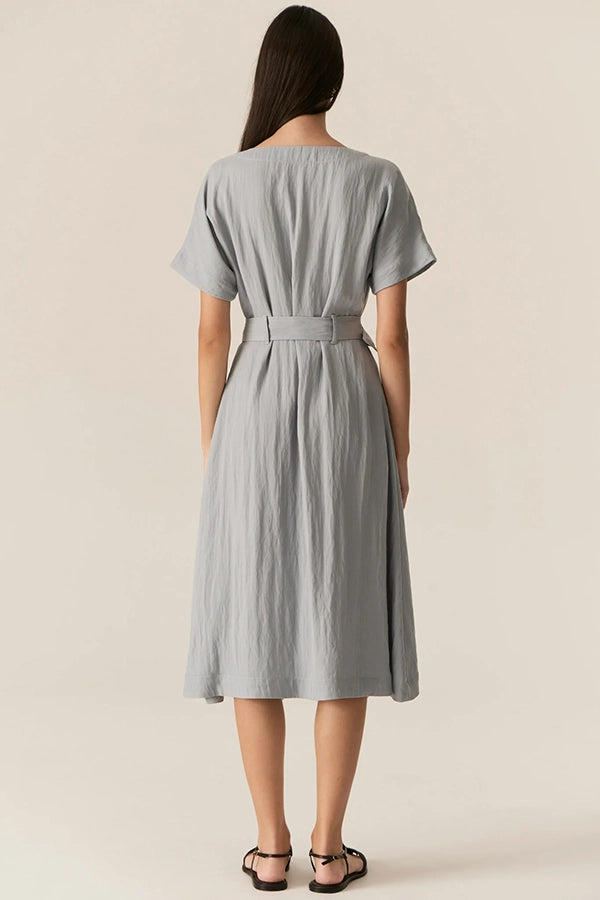Faire Belted Dress - Sky