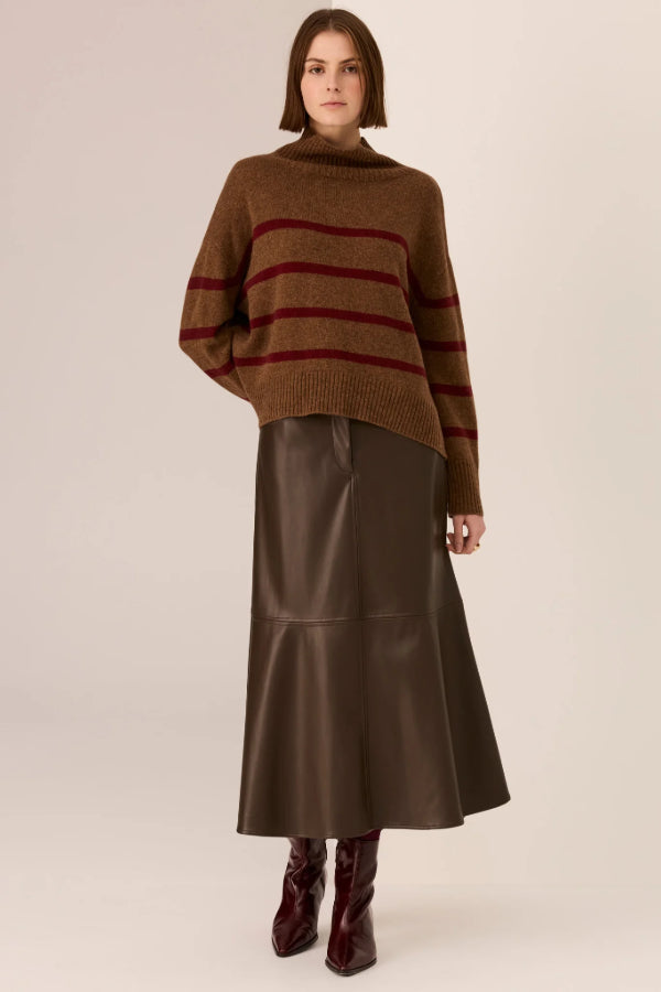 Astor Stripe Knit - Toffee Wine