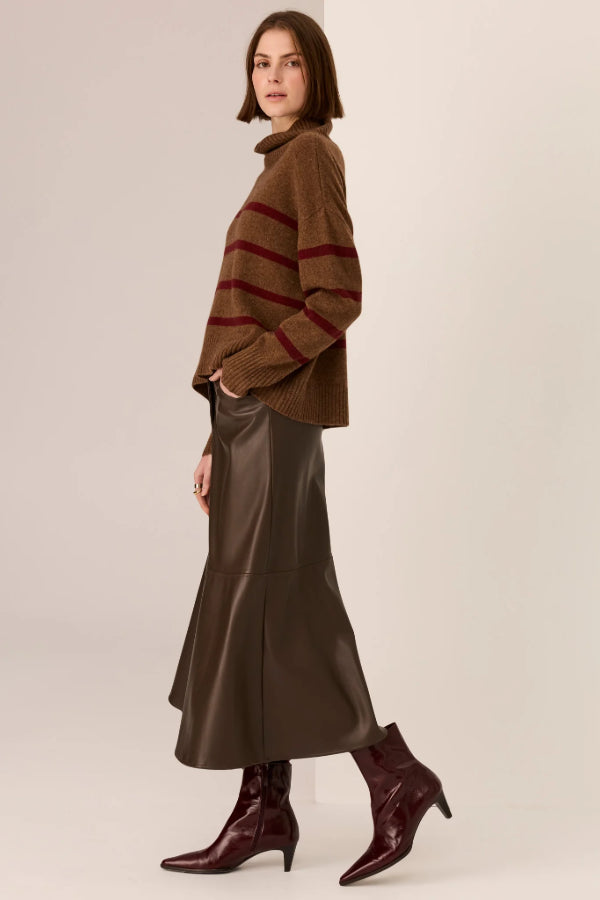 Astor Stripe Knit - Toffee Wine