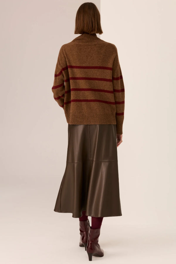Astor Stripe Knit - Toffee Wine