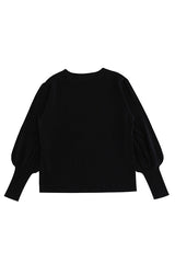 N.33 Cashmere Blend Bell Sleeve Crew - Black