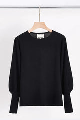 N.33 Cashmere Blend Bell Sleeve Crew - Black