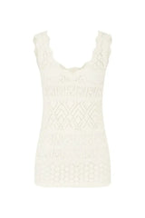 Bruna Pointelle Top - White Splash