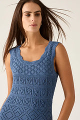 Bruna Pointelle Top - Harbour Blue