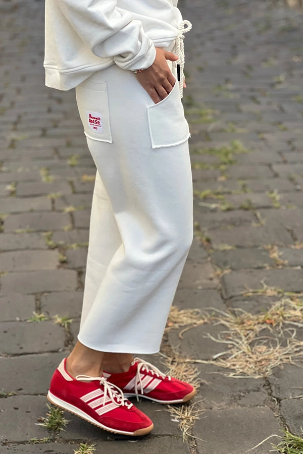Frenchie Crop Track Pant - Off White