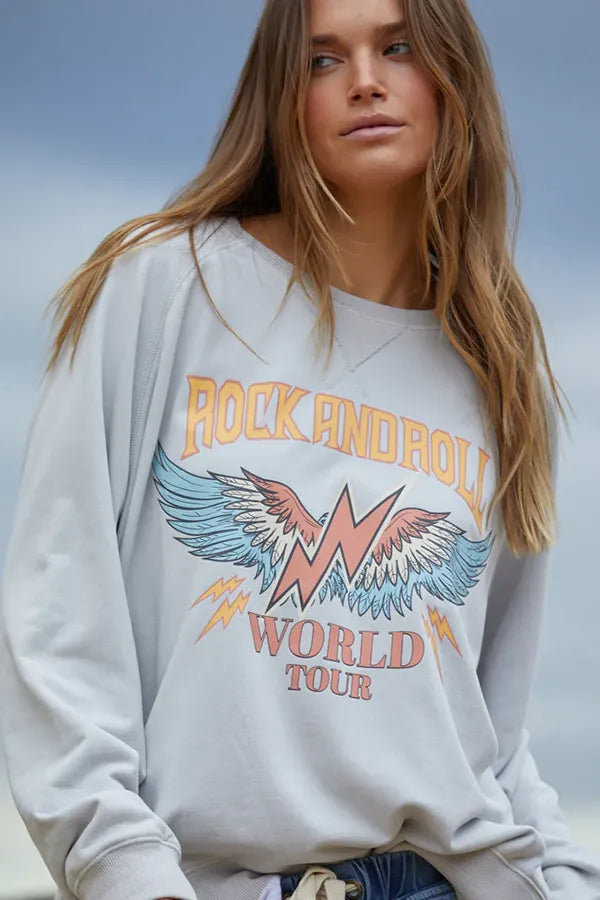 Vintage Rock and Roll Sweat - Grey