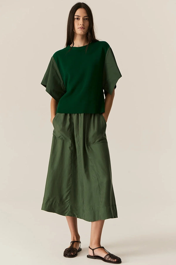 Henri Drawcord Skirt - Green