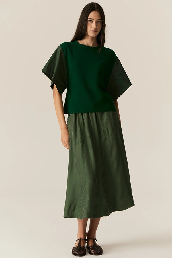 Henri Drawcord Skirt - Green
