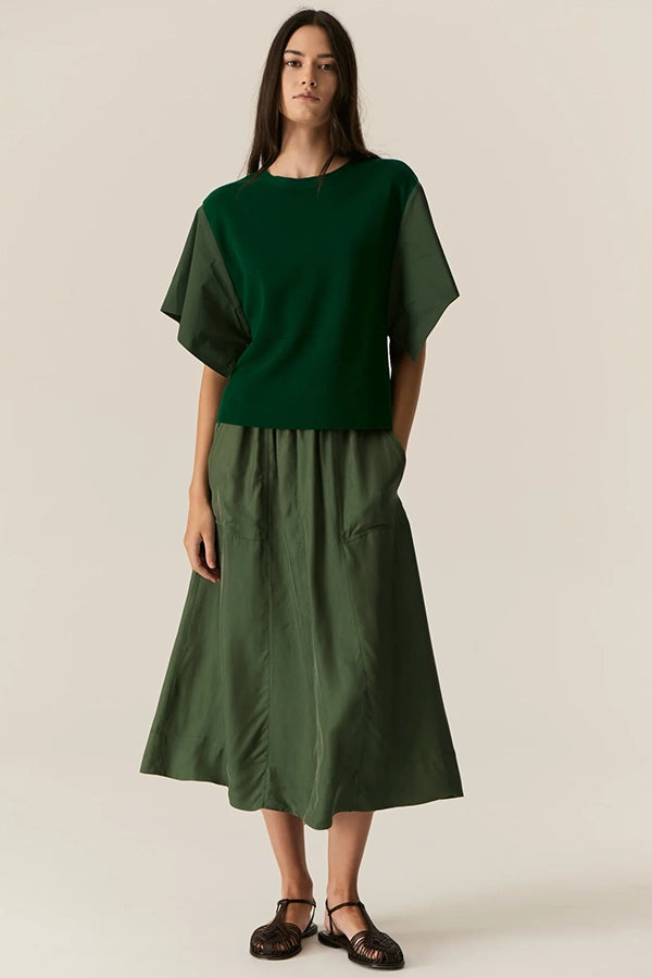 Henri Drawcord Skirt - Green