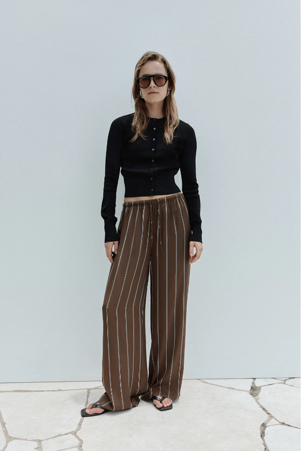 Petra Stripe Pants - Tan Stripe