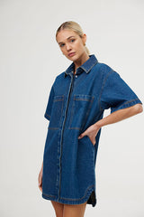 Freya Dress - Dark Denim