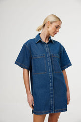 Freya Dress - Dark Denim