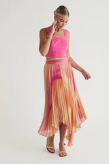 Zephyr Pleated Midi Skirt