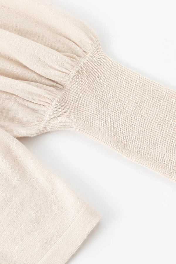 Cashmere Blend Bell Sleeve Top - Winter White