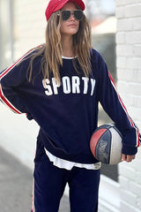 Velour Sweat - Navy