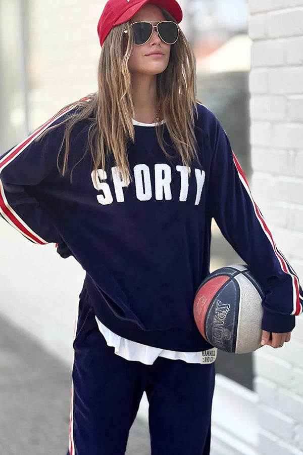 Velour Sweat - Navy
