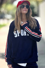 Velour Sweat - Navy
