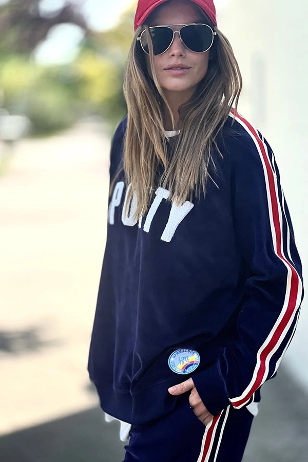 Velour Sweat - Navy