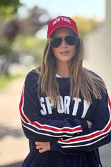 Velour Sweat - Navy