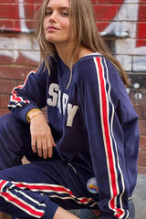 Velour Sweat - Navy