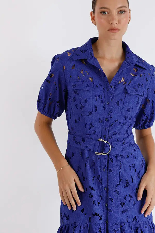 Skyline Shirt Midi - Cobalt