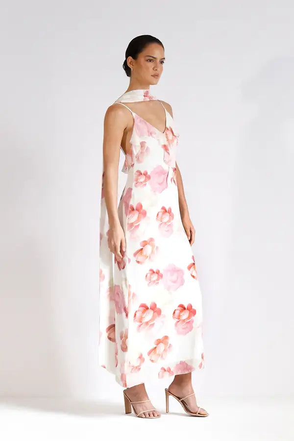 Memoirs Ruffle Midi - Pink Floral