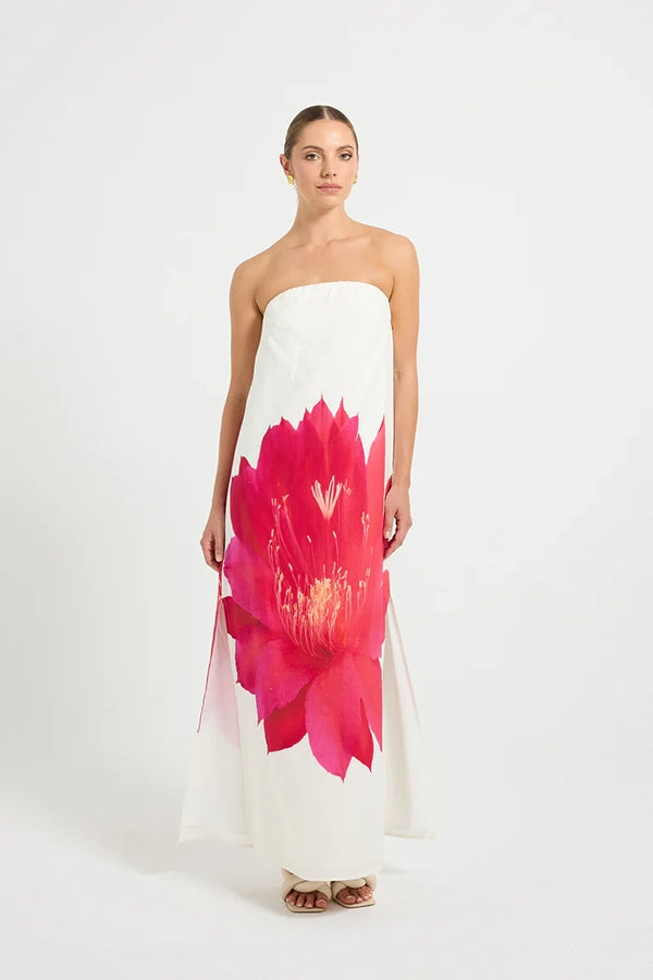Aurelia Strapless Maxi - Magenta Floral