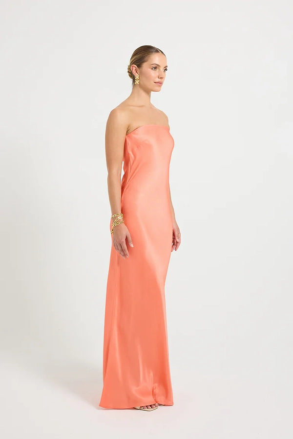 Quinn Strapless Maxi - Tangerine