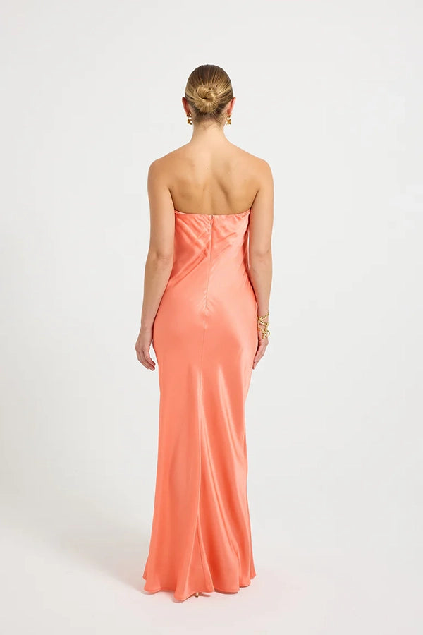 Quinn Strapless Maxi - Tangerine
