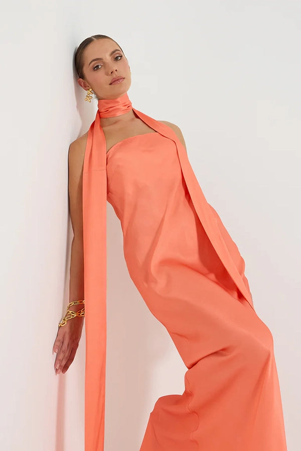 Quinn Strapless Maxi - Tangerine