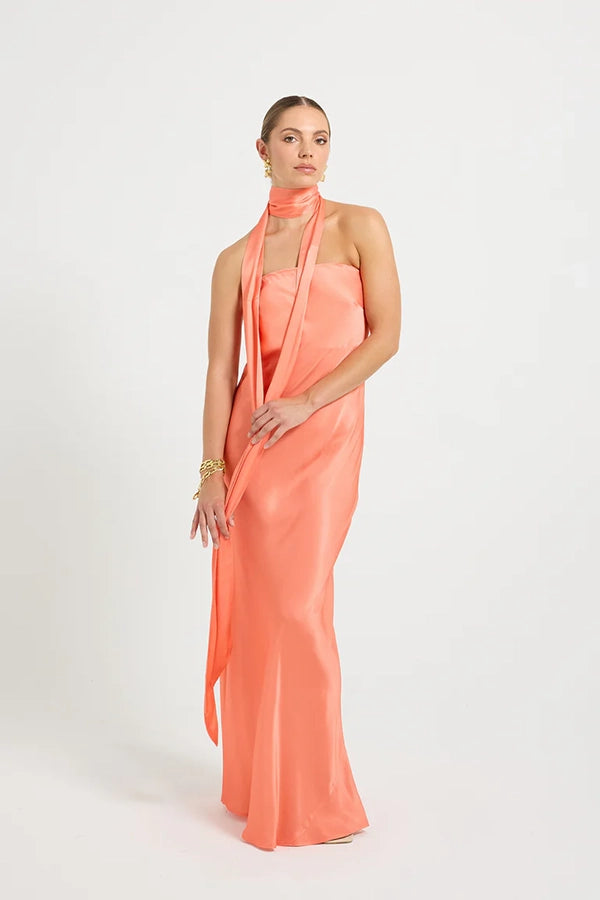 Quinn Strapless Maxi - Tangerine
