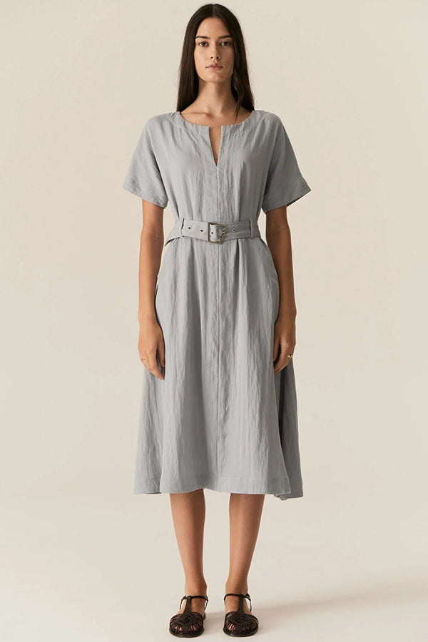 Faire Belted Dress - Sky