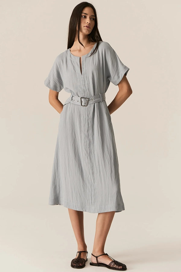 Faire Belted Dress - Sky