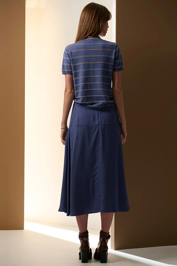 Sable Stripe Knit Tee | Blue/Gold
