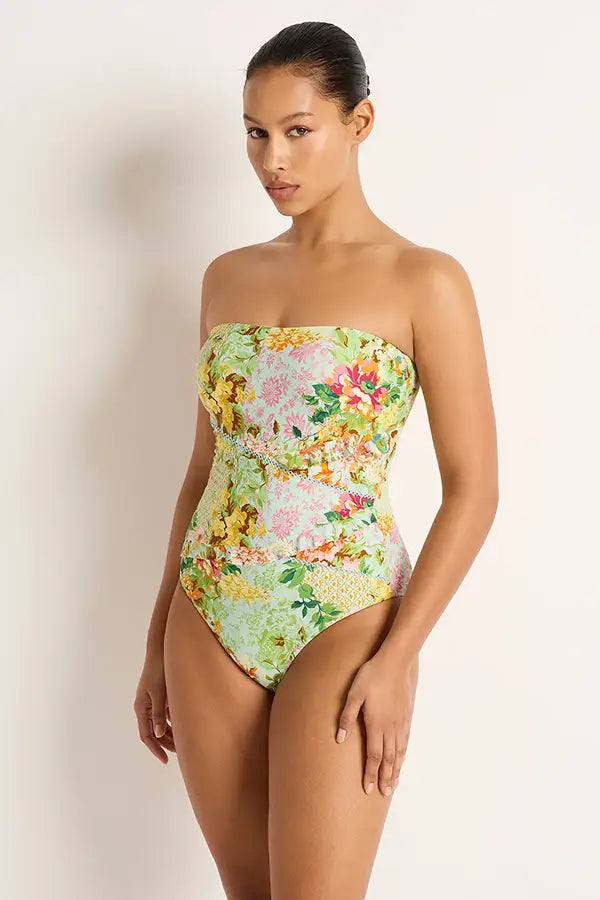 Olympia Spliced Frill Bandeau One Piece