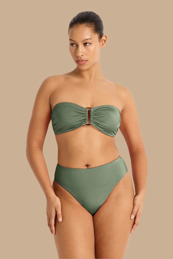 Lustre High Leg High Rise Pant - Olive