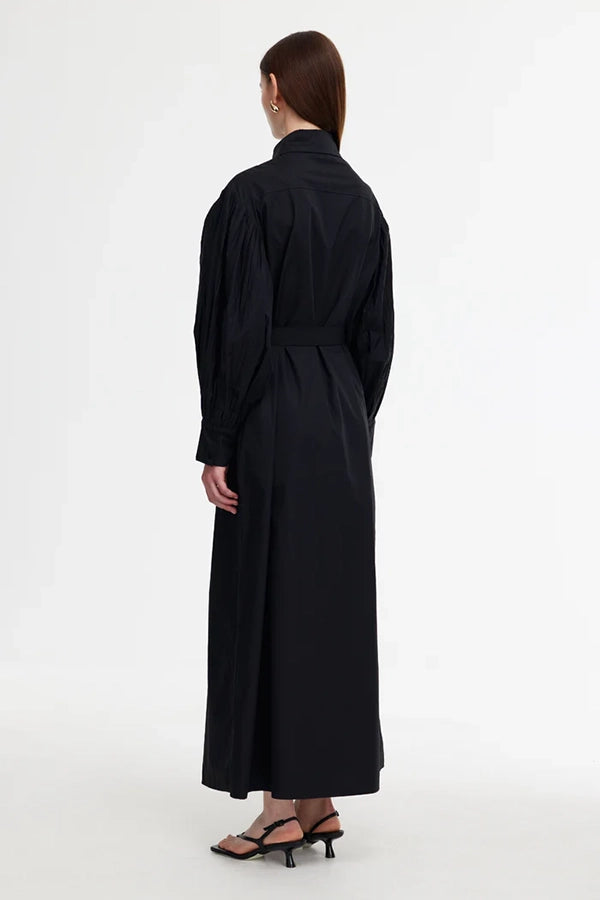 Harlow Pleat Dress - Black