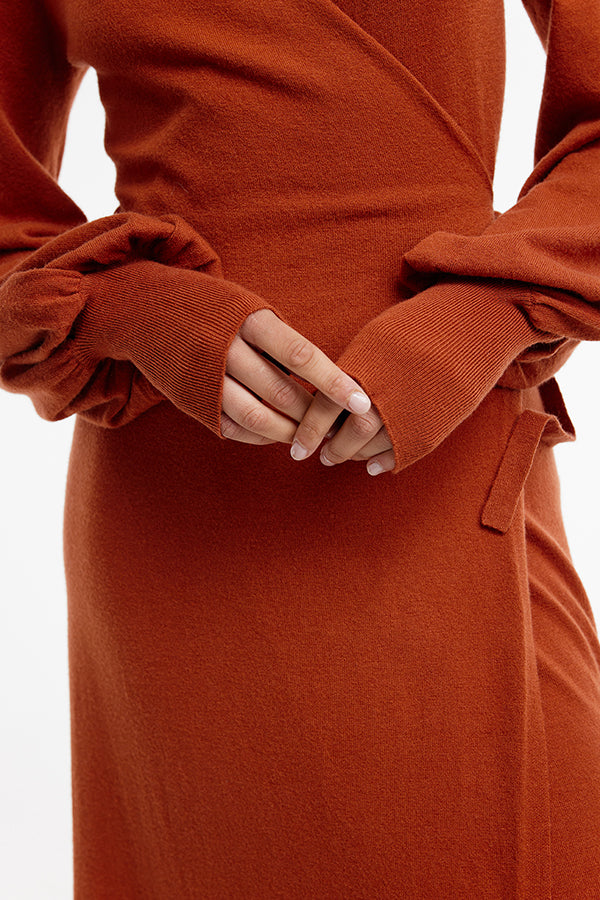 Marlow Wrap Dress - Terracotta