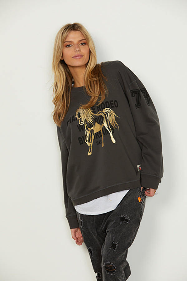 Washed Black Rodeo Sweat