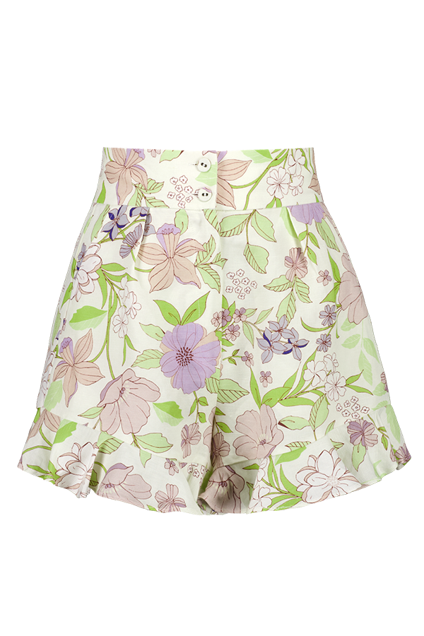 Aya Ruffle Shorts - Lily Floral