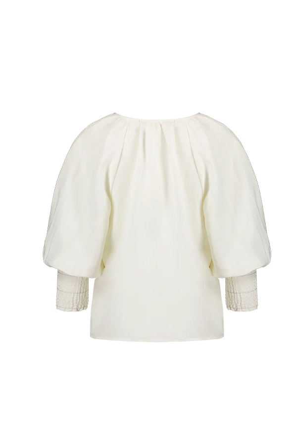 Remy Blouse Top - Ivory w/Lilac