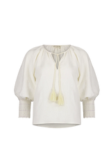 Remy Blouse Top - Ivory w/Lilac