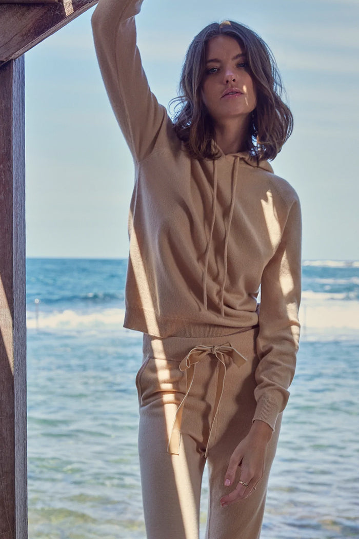 Cashmere Soft Caramel Hooded Sweater